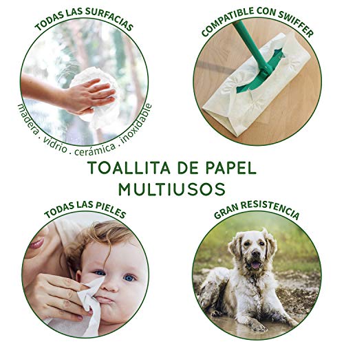 Miniatura 2 de Paños Reutilizables Rollo De Cocina Ecológico Multiusos Resistente Y Absorbente Bayetas Ecológicas Secado Rápido Y Antibacteriano 20 Hojas Bambaw