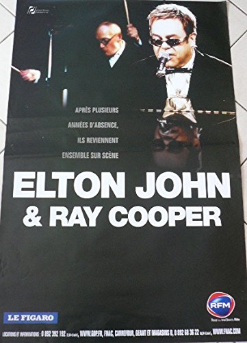Poster Elton John Ray Cooper 40X60Cm idéal salon et studio rock