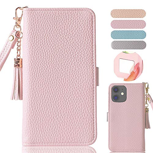 iPhone11用手帳型ケースアプリコットピンク Amazon.co.jp: iphone11 対応 手帳型ケース マグネット式