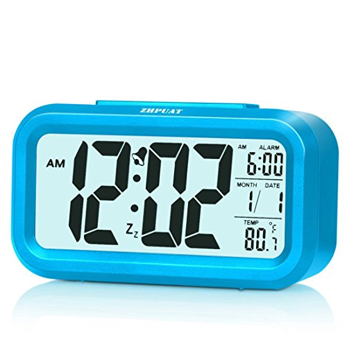 ZHPUAT [Upgrade Version] 4.6" Smart Backlight Alarm Clock with Dimmer (Blue)
