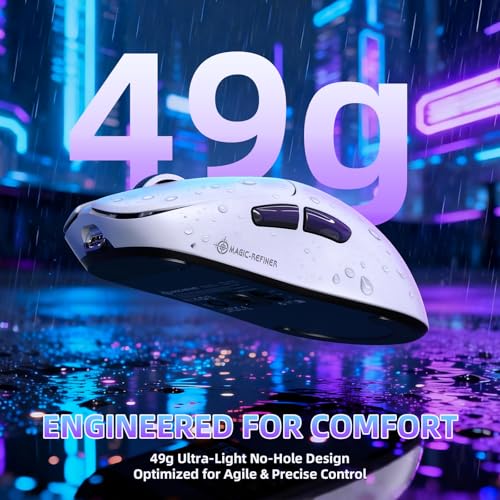 Ratón gaming inalámbrico recargable AJ199 con triple conexión 2.4G, Bluetooth y cable de 1000Hz 4