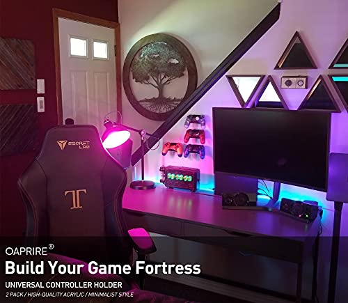 Controller Stand Wall Holder Mount For Xbox One Ps4 Pro - Pack Of 2 Oaprire Acrylic Video Game Controller Accessories With Cable Clips - Black #TOP1