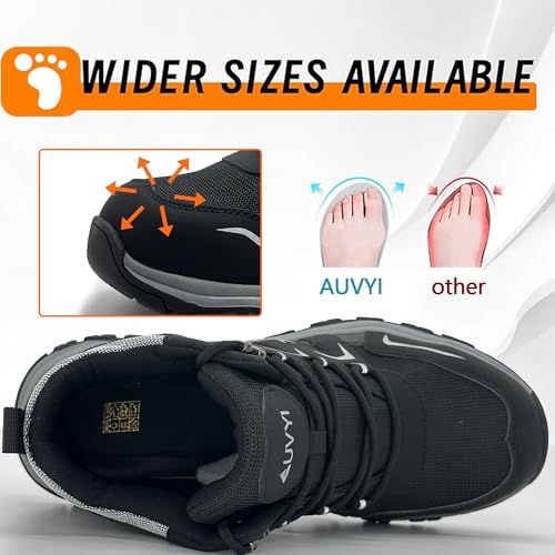 Steel Toe Work Boots for Men - Wide Toe Lightweight Breathable Safety Boots, Slip-Resistant Durable Work Shoes with All-Day Comfort for Construction & Warehouse3