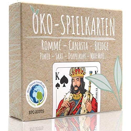 TS Spielkarten Öko Rommee Karten, Canasta, Bridge, Französisches Bild, Skat Poker Mau-Mau Kartenspiel, Original Romme Karten optional im Set (5X, Karten in Faltschachtel)