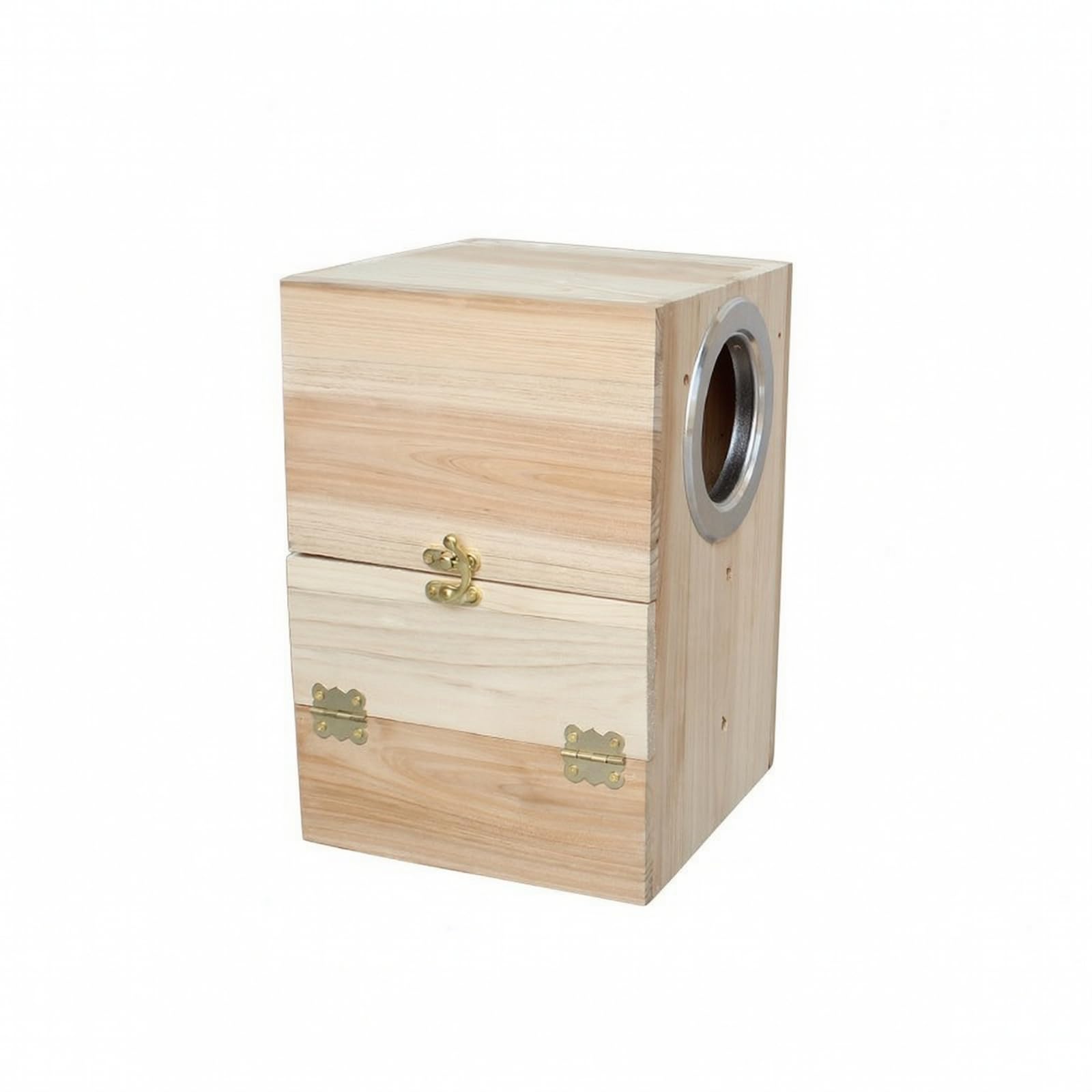 Caja Nidificación con Percha Robusta Nido Resistente para Jaulas, Size to 4, Vertical, Apertura Izquierda, 25x25x35cm Boca 8.2cm