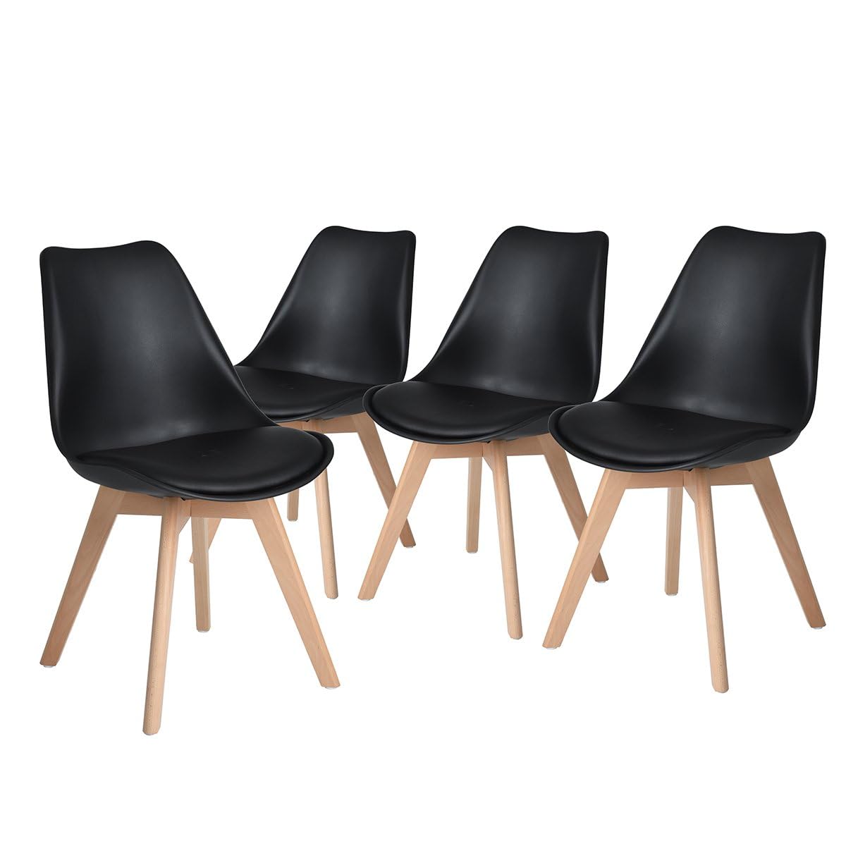 H.J WeDoo Ensemble Table et 2 Chaises Salle à Manger Moderne, Table de Cuisine Ronde en MDF pour 2-4 Personnes, Noir