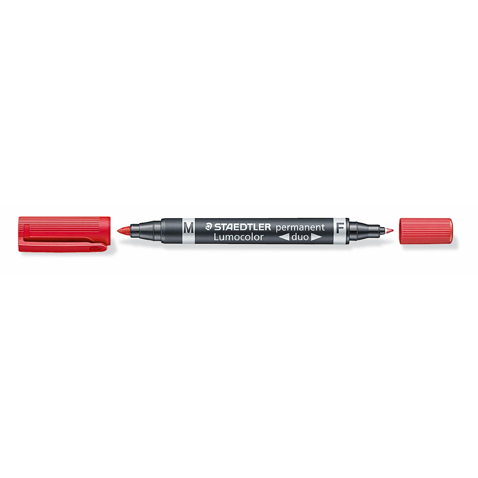 Lot De 5 Marqueurs Permanents STAEDTLER Lumocolor Duo Noir - Pointe Fine Et Moyenne