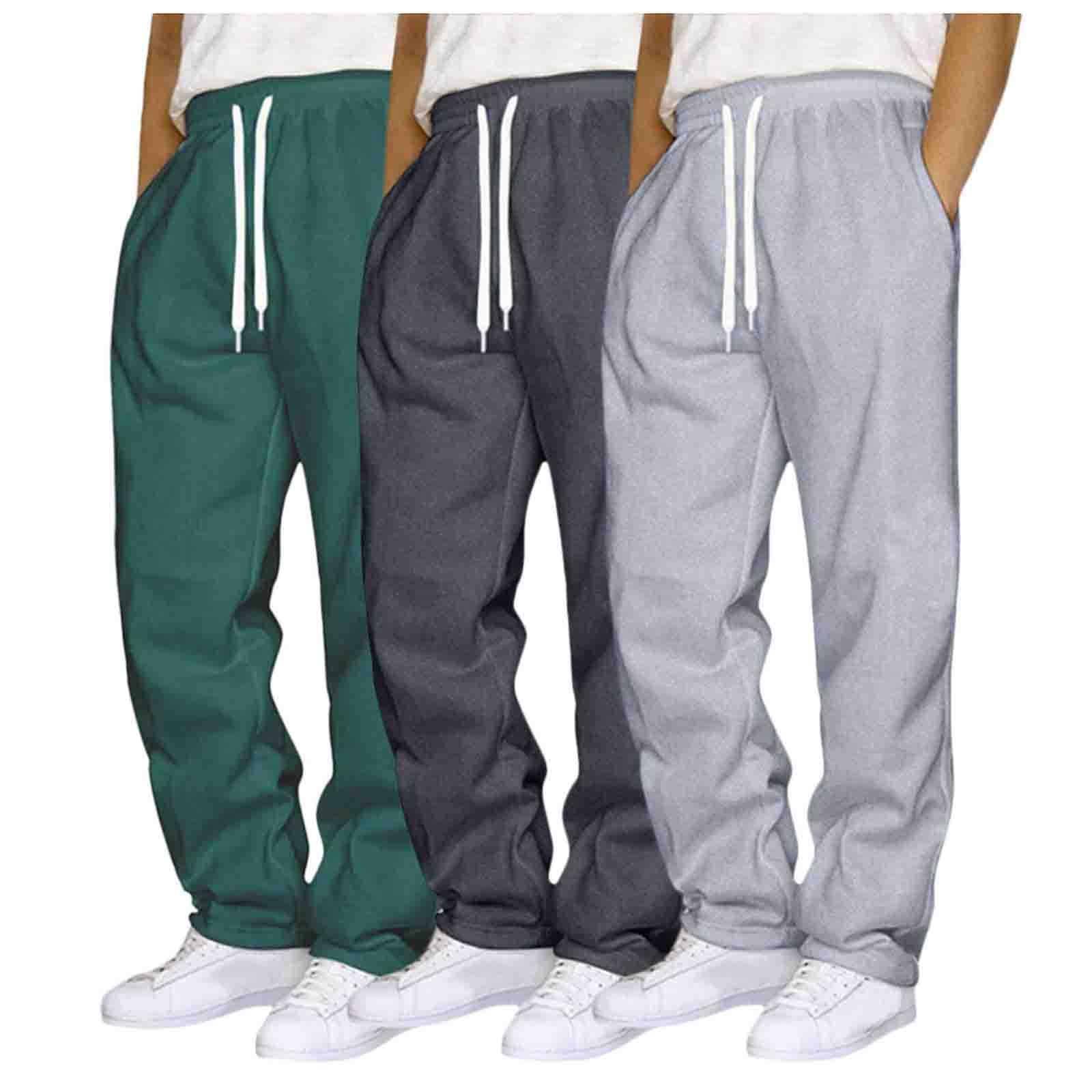 Pantalón Chandal Hombre Pantalones Chandal Algodón Hombres Jogger Pantalonses Deportivos con Bolsillo Modelo Básico Trekking Deporte Running Pantalones Largo Casuales Ligeros