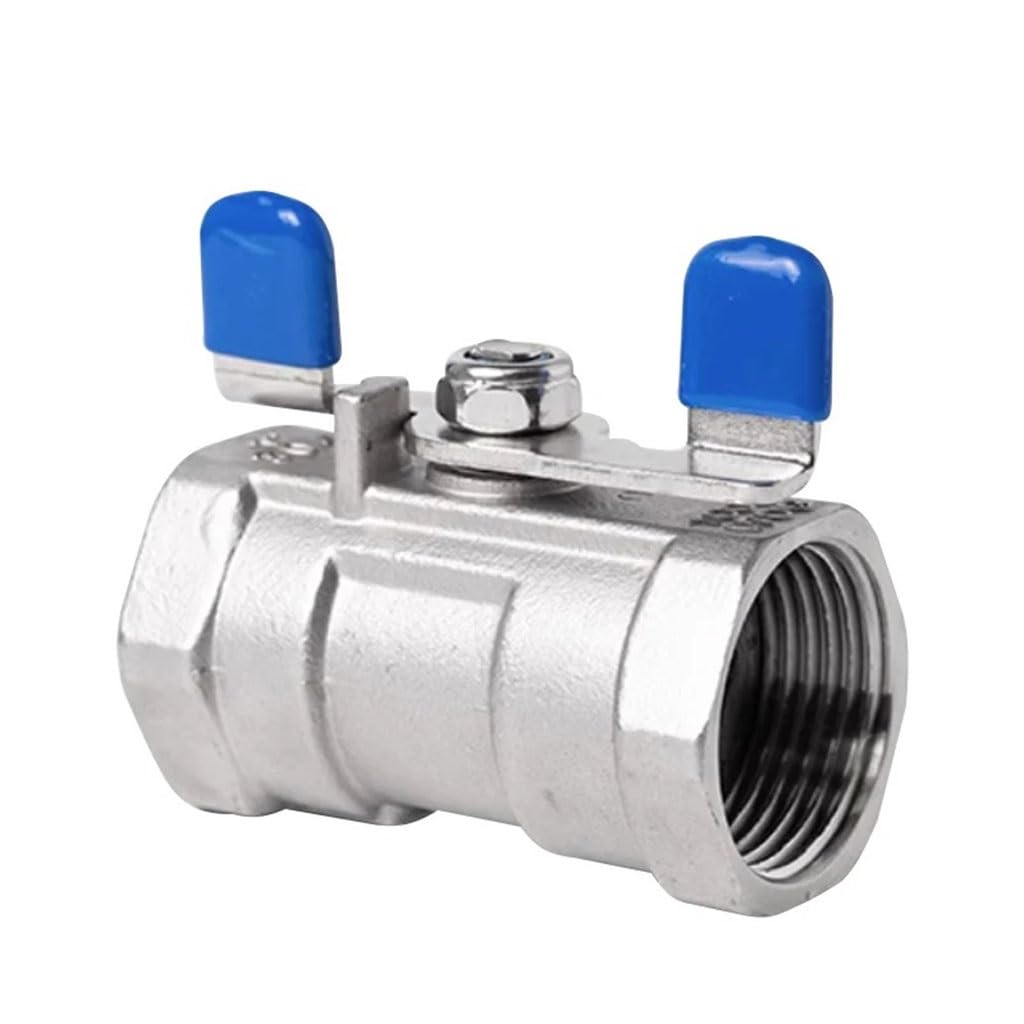 Valvola a sfera in acciaio inox 304 con manico, valvola monoblocco filettata femmina da 3/8", 1/2", 3/4", 1", raccordo idraulico DN20 ad alte prestazioni