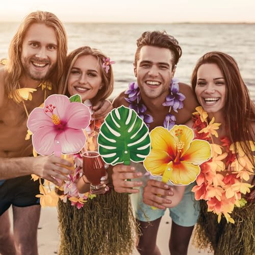 Éventails tropicaux légers en plastique durable pour décoration de buffet jungle