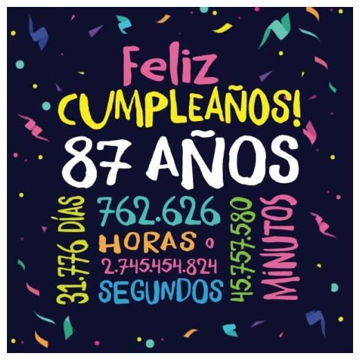 Feliz Cumpleaños - 87 Años: Un libro de visitas para fiesta de 87 cumpleaños – Decoración y regalos originales para hombres y mujeres - 87 años - ... para felicitaciones y fotos de los invitados
