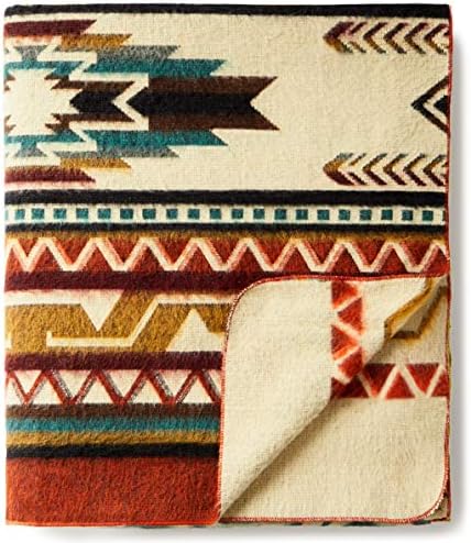 Ecuadane Large Southwestern Woven Blanket, Crafted in Ecuador by Local Artists, Queen Size - 93" x 82" - Antisana Earth