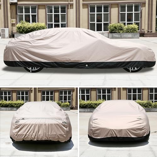 Image of Coverado Car Cover Waterproof All Weather, Outdoor Car Covers with Locking Cable, Full Cover for Coupe Sport Car, Rain Snow UV Protection, Full Exterior Covers Universal Fit Sport Car (167 inch-172 inch)