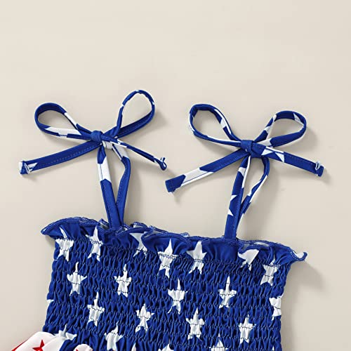 Tiny Cutey Toddler Girl 4th of July Dress America Flag Strap Dresses Kids Summer Clothes Backless Stripe Stars Party Dress4
