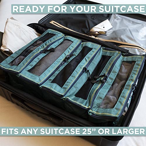 Pack Gear Suitcase Organizer | Pack More In Your Large Or Carry On Luggage | Unpack Instantly With These Compression Packing Cubes For Suitcases | Hanging Shelf Organizer For Closet (Green) (Large) #TOP2