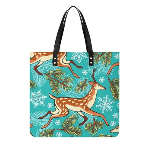 Tote bag pour voyage Feuilles D'élan grand sac à main shopper idéal en ville