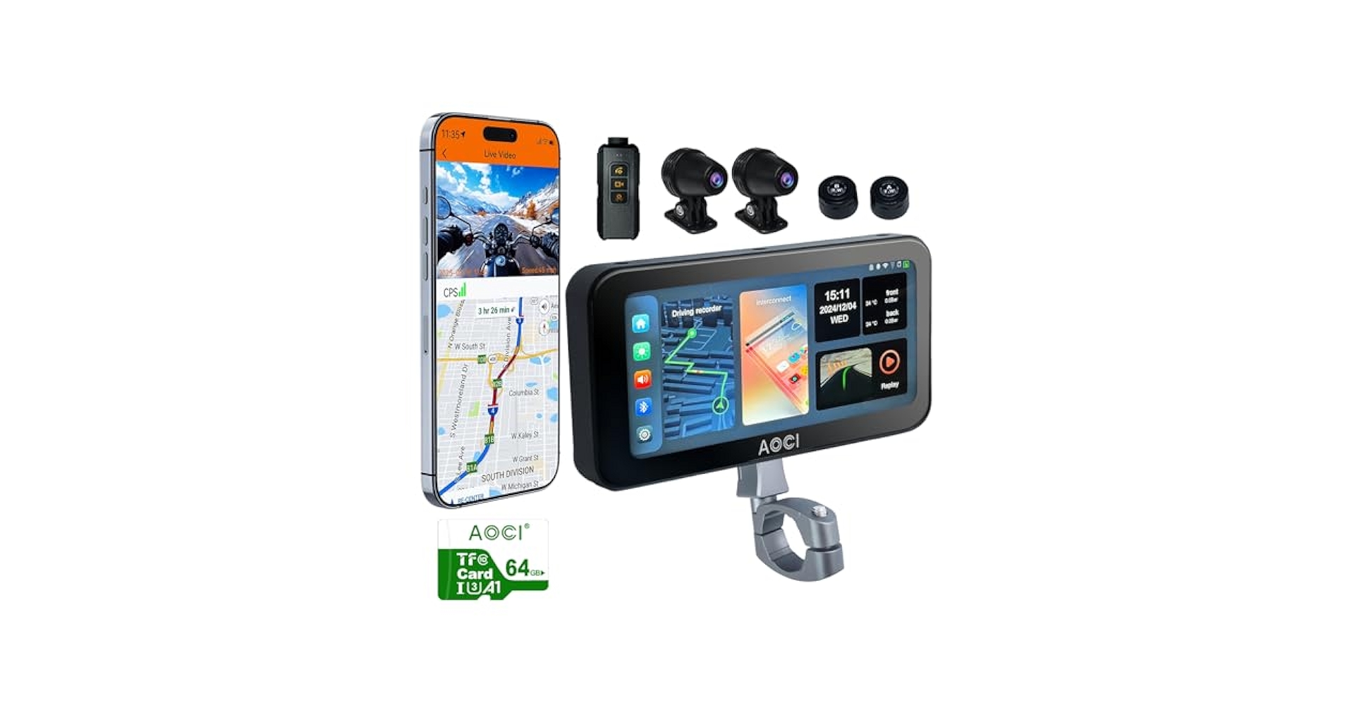 Amazon.com: Aoocci C6 PRO Motorcycle Dash Cam Front and Rear