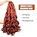 French Curly Braiding Hair 18 Inch 8 Packs Curly Braiding Hair Pre Stretched for Box Braids French Curls Crochet Braids Bouncy Loose Wavy Synthetic Braiding Hair Extensions(18 Inch,Ginger）