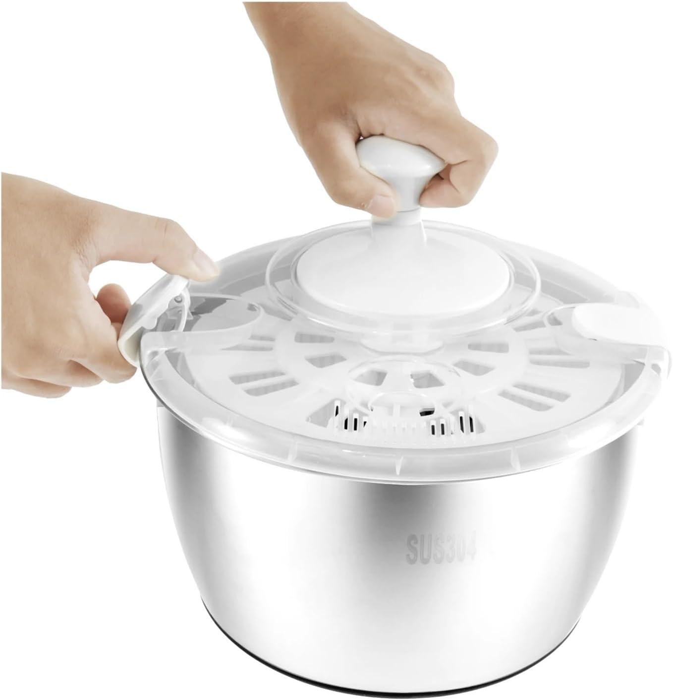 5L Salad Spinner Lettuce Washer Nonslip Base Vegetable Dryer with Drainage Holes Kitchen Utensils