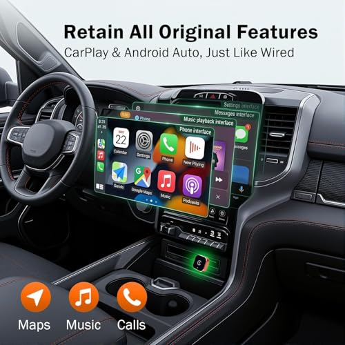 Image of Wireless Carplay Adapter, Suitable for Vehicles Equipped with Cabled CarPlay, Plug and Play Feature enables Fast and Stable CarPlay Wireless Connection, Suitable for 800+ Vehicles (Orange)
