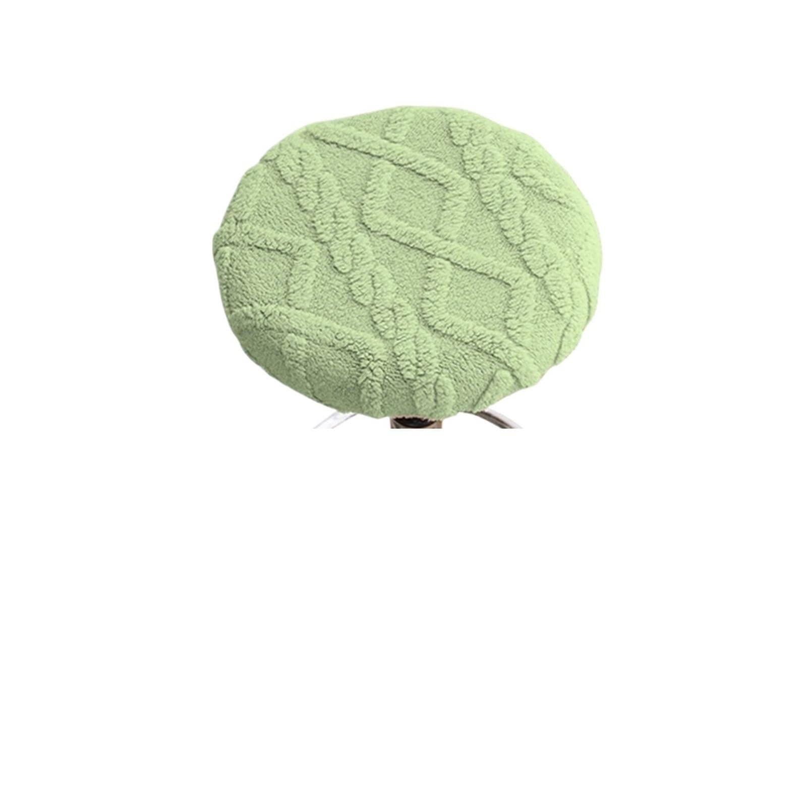 SHENJMAI Stool Covers Round Velvet Bar Stool Covers Round Cushion Chair Barstool Protectors Slipcovers(Green)