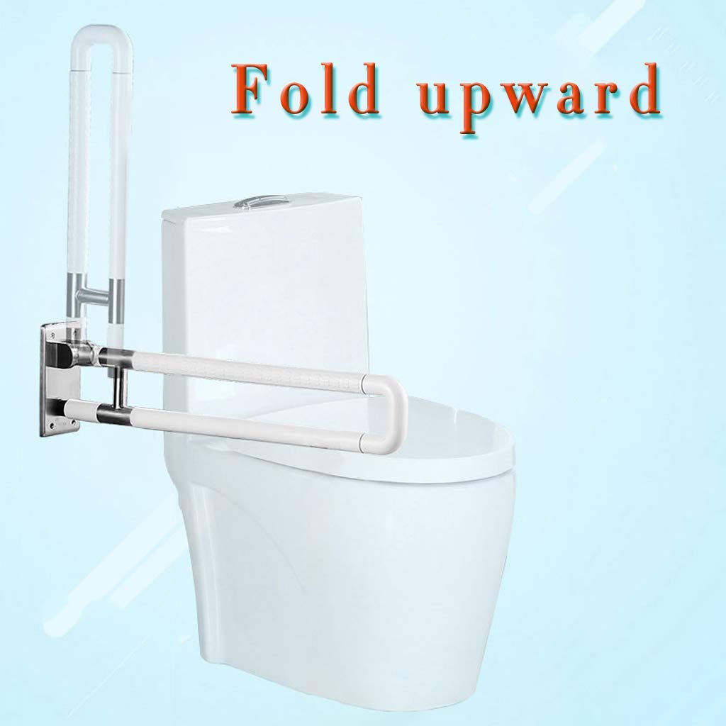 Corrimano per WC Pieghevole, Barra Doccia di Sicurezza a Forma di U Ribaltabile, Girevole per Bagno e Hotel (Giallo 60 cm) (Giallo 75 cm)
