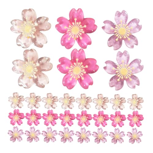 DIYEAH 30 Chinchetas Estéticas para Tablones De Anuncios Accesorios De Decoración De Resina Alfileres Decorativos para Tableros De Corcho Chinchetas De Flores Chinchetas Planas