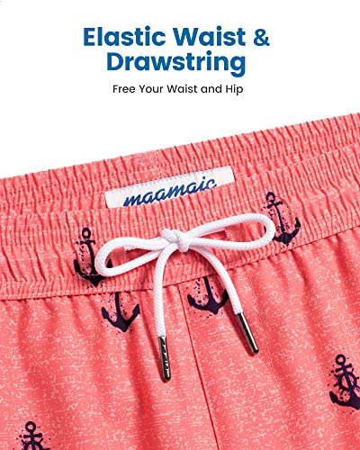 Image of maamgic 5inch Mens Swim Trunks with Compression Liner 2-in-1 Swimming Shorts Stretch Quick Dry with Zipper Pockets