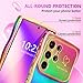 LCHULLE for Samsung Galaxy S23 Ultra Case for Women Girls, Cute Wave Frame Curly Shape with Love Heart Camera Protection Luxury Plating Shockproof Case for Galaxy S23 Ultra 5G, Colorful Dark Purple