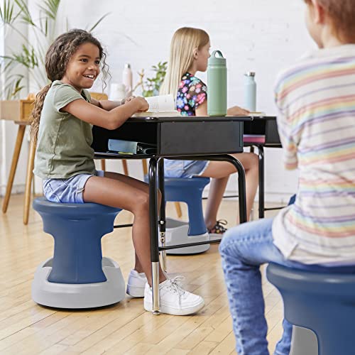 Image of ECR4Kids Active Storage Wobble Stool, 15in Seat Height, Childrens Furniture, Navy /Light Grey