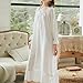 Lu's Chic Women's Victorian Nightgown 100 Cotton Pajama Dress Old Fashioned Sleeping Gowns Long Sleeve Sleepwear Loungewear Princess Cute Vintage Soft Lace Night Nightwear Dainty Luxury White X-Large