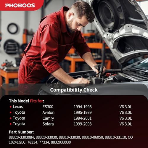 Image of PHOBOOS A /C compressor with Clutch Compatible with Toyota Camry 1994-2001, Avalon 1995-1999, Solara 1999-2003, Lexus ES30 1994-1998, V6 3.0L, With 10PA17C Compressor, Ref.CO 10241GLC
