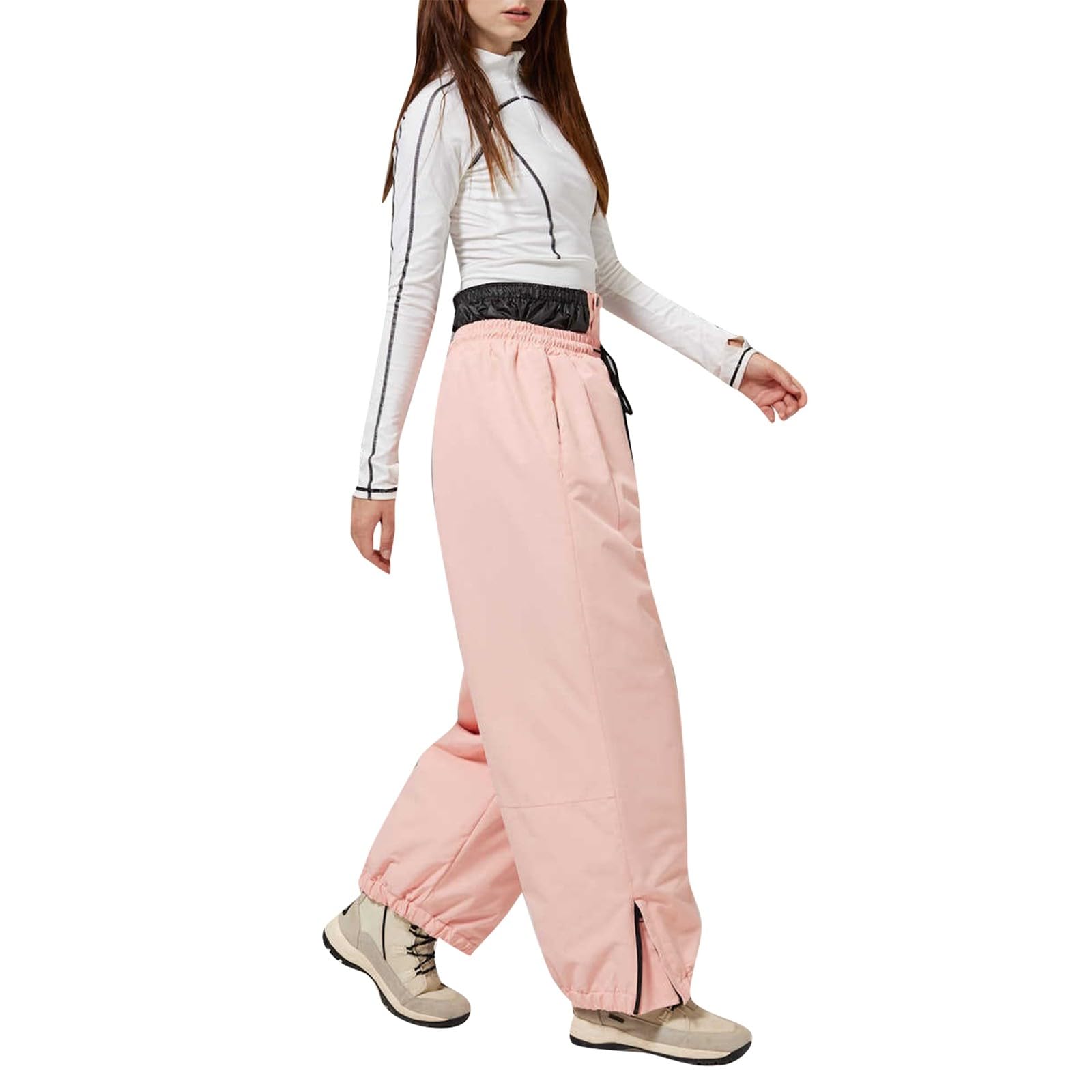 Jogginghose Unisex-Allwetter-Thermo-Softshell-Wanderhose mit verstellbarem Kordelzug für Outdoor-Aktivitäten wie Skifahren und Trekking