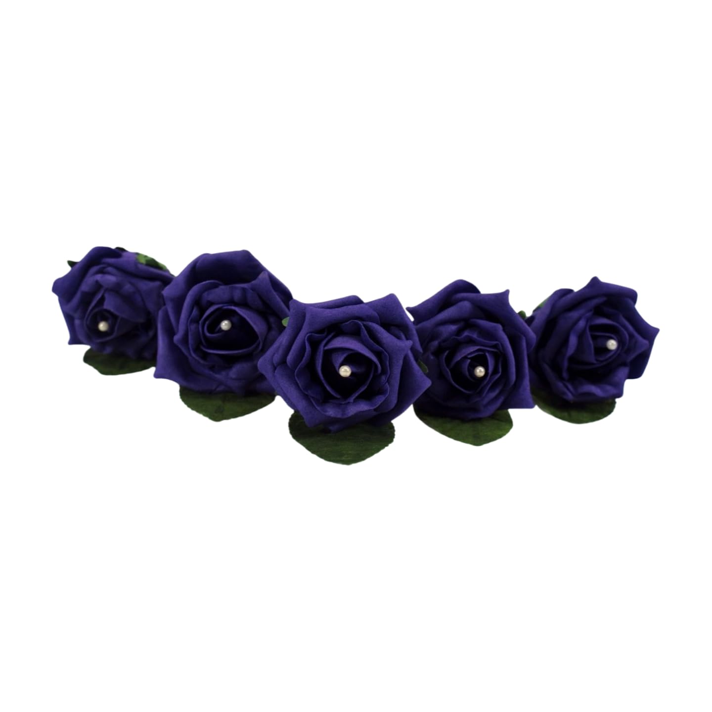 Shimmer-hj 5 Purple Handmade Rose Buttonholes with Pearl - Artificial Flower Boutonniere & Corsage for Weddings, Proms, Bride, Groom, Bridesmaid & Guests โ image 1