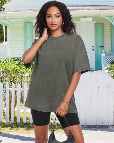 Image of Oversized Tshirts for Men Short Sleeve Vintage Washed Basic Loose Tees 2026
