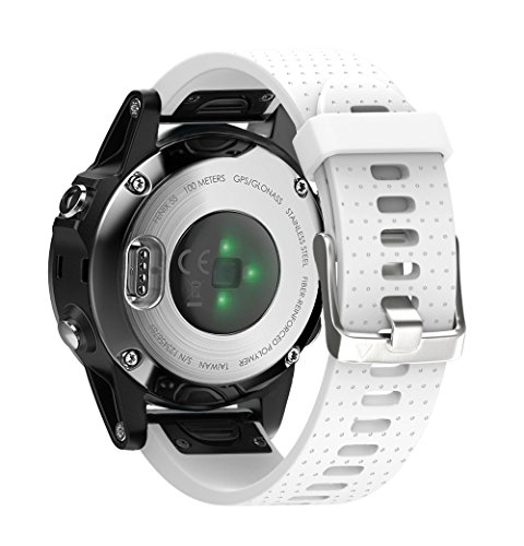 ANCOOL Compatible with Fenix 5S Bands Easy Fit 20mm Silicone Watch Bands Replacement for Fenix 6S/Fenix 6S Pro/Fenix 5S Plus Smartwatches, White
