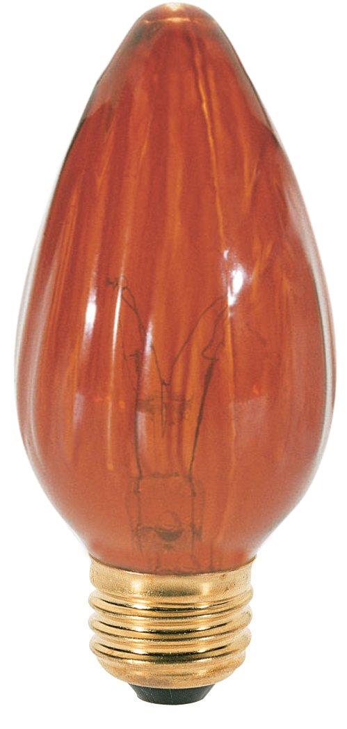 Satco S2770 120V Medium Base 40-Watt F15 Light Bulb, Amber ( pack of 6 ) 