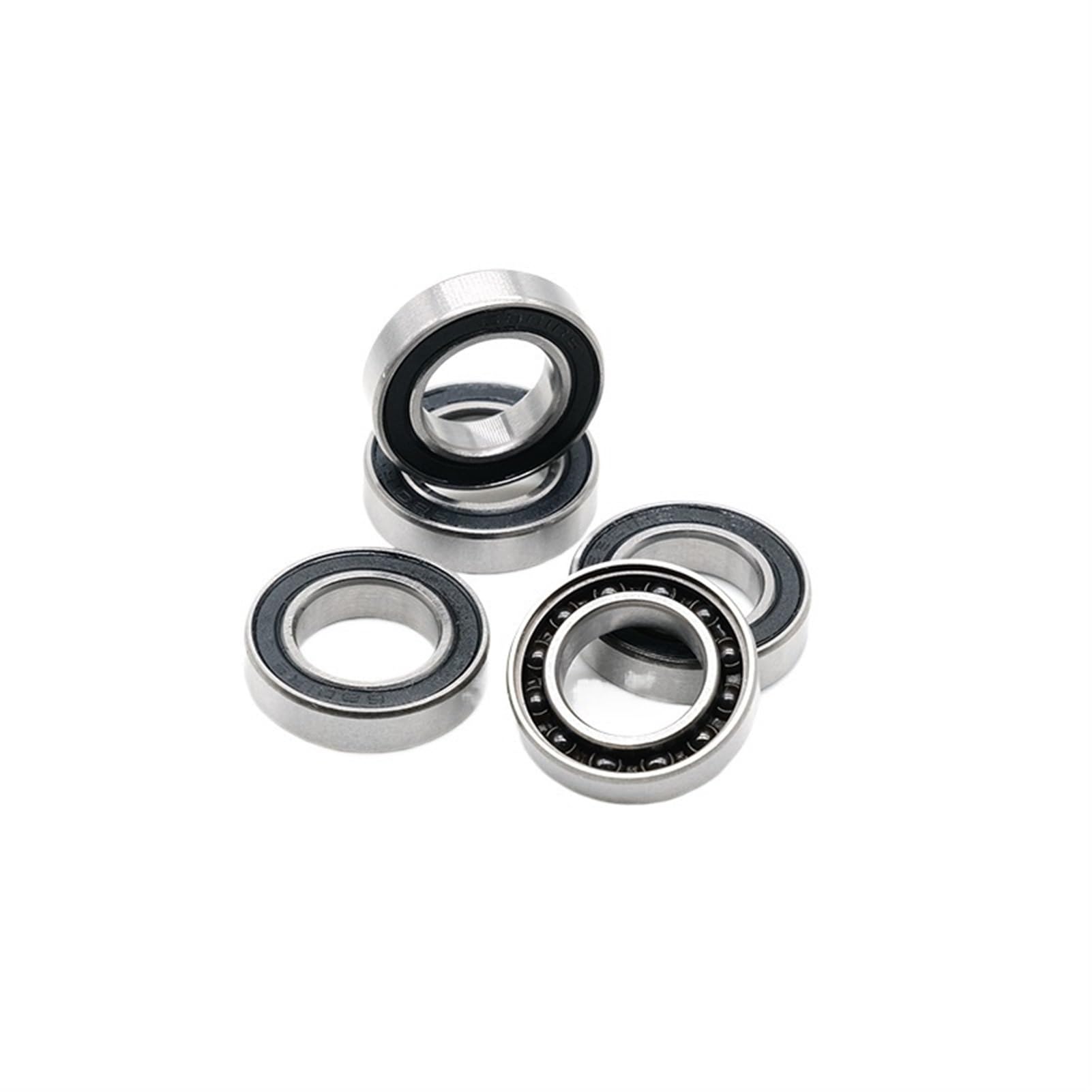 Cojinetes de bolas de ranura profunda 5 rodamientos de cerámica híbridos 6801, 12x21x5 mm, ABEC-7, soportes inferiores y repuestos for bicicletas, rodamientos de bolas 6801RS Si3N4 6801 2RS