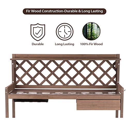 GUTINNEEN-Potting-Bench-Garden-Table-for-Plants-Outside-Outdoor-Wooden-Garden-Work-Bench-with-Sink-Storage-PVC-Layer-Drawer-Shelf-Hook-for-Gardening GUTINNEEN Potting Bench Garden Table for Plants Outside Outdoor Wooden Garden Work Bench with Sink Storage PVC Layer Drawer Shelf Hook for Gardening