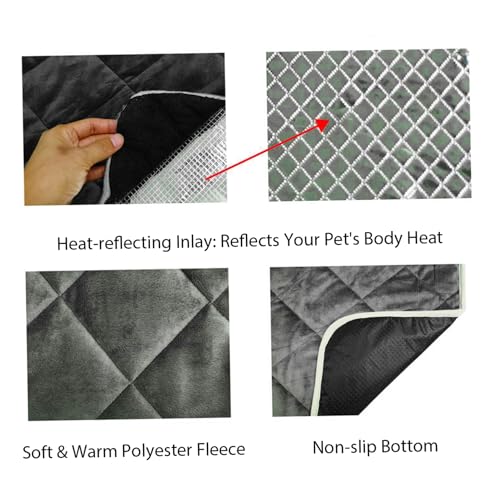 Almofada de aquecimento para cães, almofada de autoaquecimento para gatos, 40,6 x 50,8 cm, antiderra