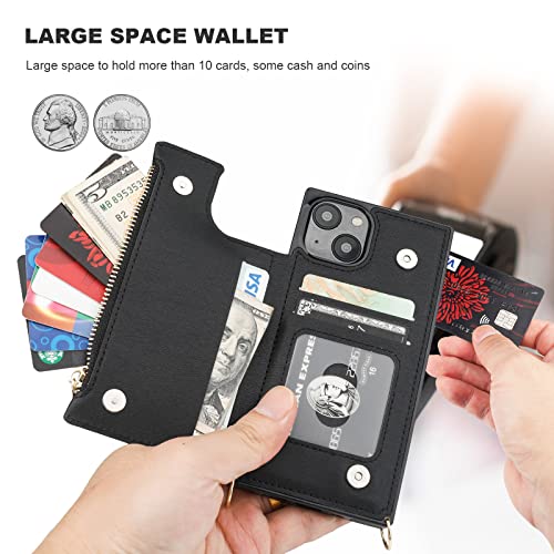 Bocasal Crossbody Wallet Case For Iphone 14 With Rfid Blocking Card Slot Holder, Magnetic Flip Folio Purse Case thumb #4
