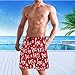 visesunny Santa Claus Laugh Hohoho Letter Pattern Men's Swimtrunks Quick Dry Casual Mesh Lining Beach Board Shorts