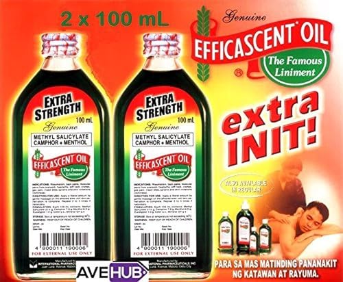 IPI 2 Set - 2 Efficascent Oil Extra Strength 100mL Counterirritant (2 Bottles x 100mL) for Adults with Body Pain and Skin Itching