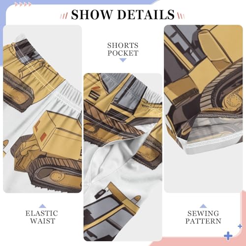 ZZXXB Bulldozers Print Boys Long Pants Soft Trousers Elastic Waist Kids Lounge Bottoms with Pockets S-XL4