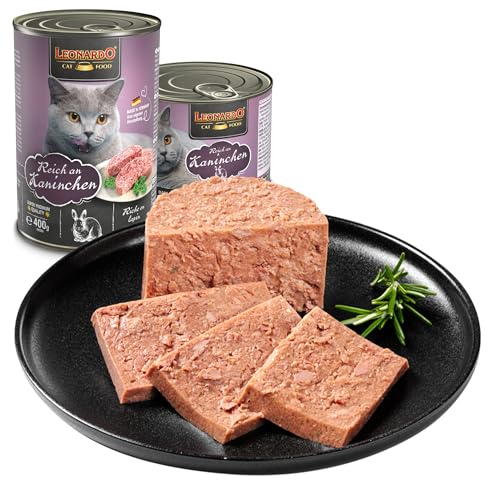 LEONARDO Nassfutter [6x200g Kaninchen] | Getreidefreies Nassfutter für Katzen | Feuchtfutter Alleinfutter aus der Dose 1,2kg – Ansicht 4