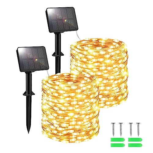 FFZZKJ Solar Lights Outdoor Garden Waterproof Total 240LED 12Mx2 Pack Outdoor Solar Lights for Garden Patio Balcony Terrace Veranda Tree