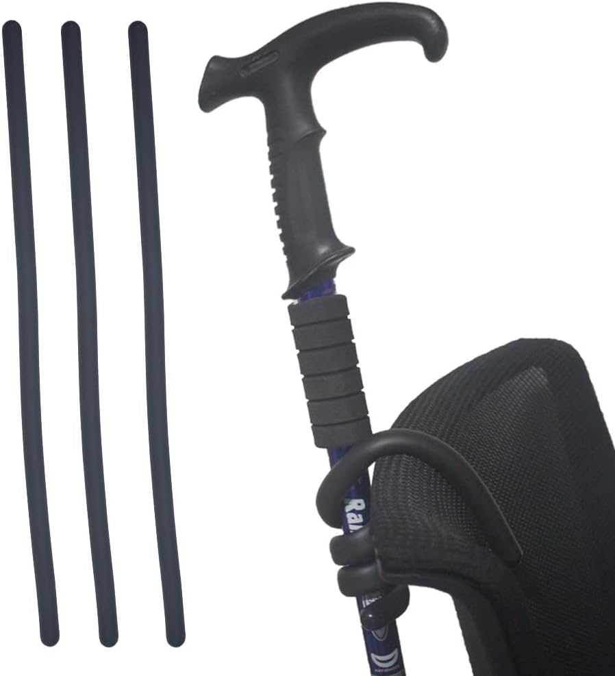 Walking Stick Holder Foldable Cane Holder Crutches Flexible Hook Bendable Grabber Hanger for Crutch and Wheelchair Users (3, Black) Walking Stick Holder Foldable Cane Holder Crutches Flexible Hook Bendable Grabber Hanger for Crutch and Wheelchair Users (3, Black)