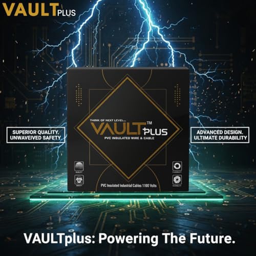 Image of VAULTPlus Black 0.75 Sq Mm Electrical Wire | 90 Meter Roll | Flexible Single Core CCA Copper Cable for Home & Industrial Wiring
