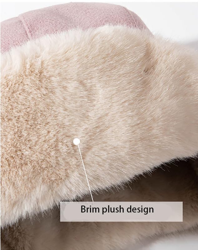 DAISHA Women Men Winter Trapper Hat Ear Flaps Russian Ushanka Trooper Aviator Hunting Hats Eskimo Windproof Ski Snow Cap