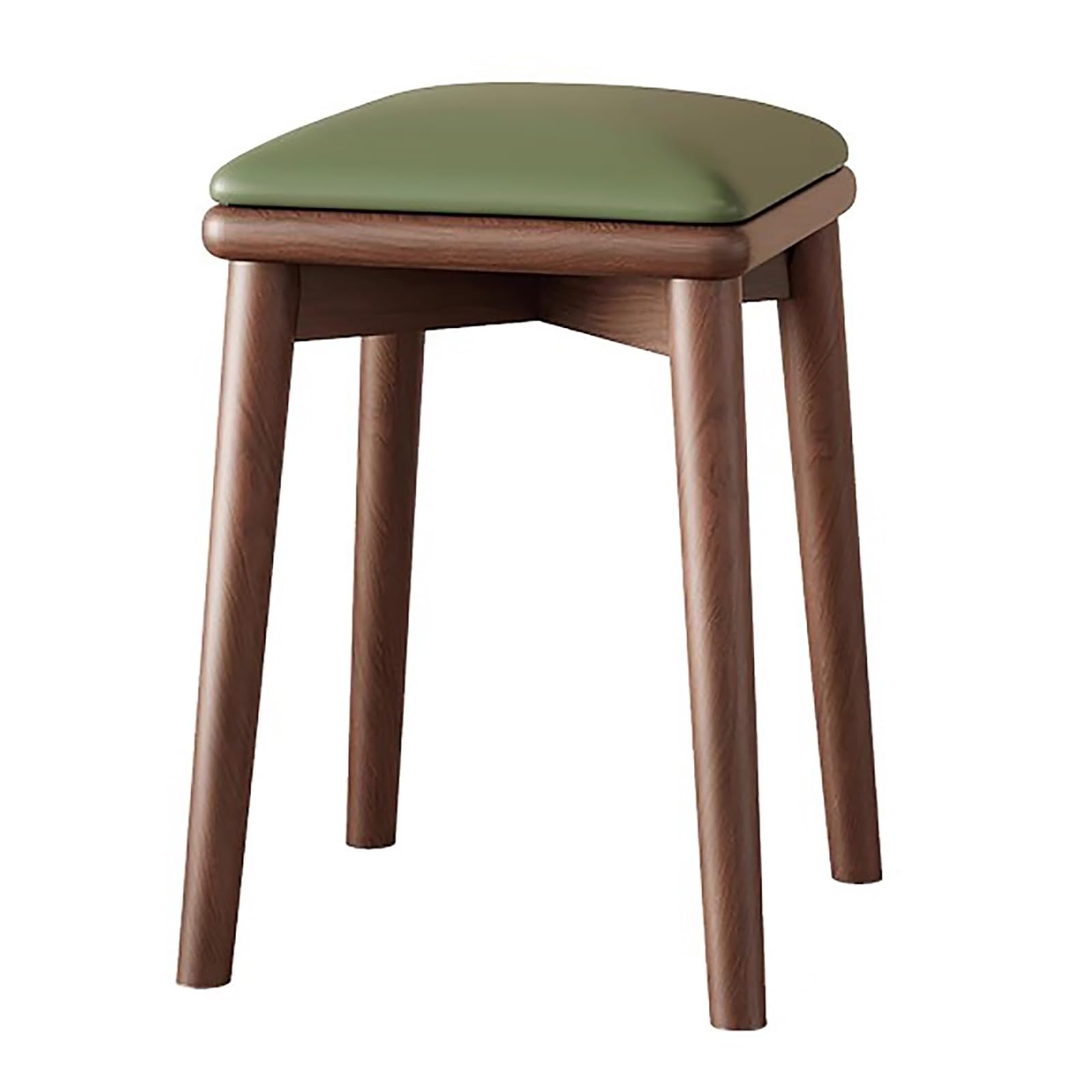 Esszimmerstuhl-Set aus Massivholz mit gepolsterter Katzenpfote aus Kunstleder, 45 cm Hochstühle im Landhausstil für Küche, Schlafzimmer, Schminktisch – Weiß